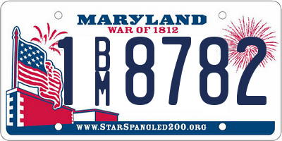MD license plate 1BM8782
