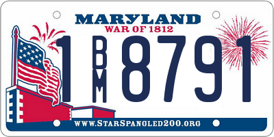 MD license plate 1BM8791