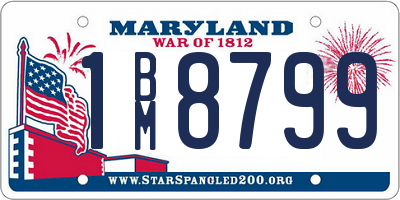 MD license plate 1BM8799