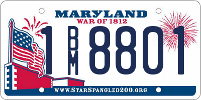 MD license plate 1BM8801