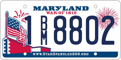 MD license plate 1BM8802