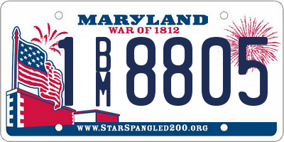 MD license plate 1BM8805