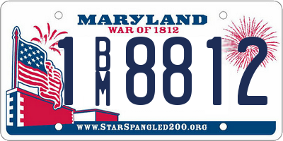 MD license plate 1BM8812