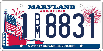 MD license plate 1BM8831
