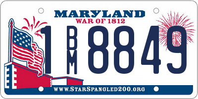 MD license plate 1BM8849