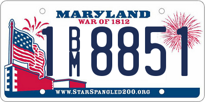 MD license plate 1BM8851