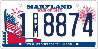 MD license plate 1BM8874