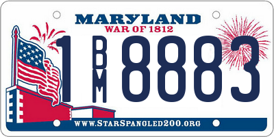 MD license plate 1BM8883