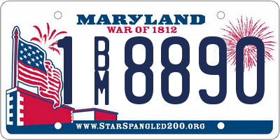 MD license plate 1BM8890