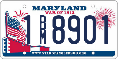 MD license plate 1BM8901