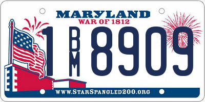 MD license plate 1BM8909