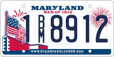 MD license plate 1BM8912