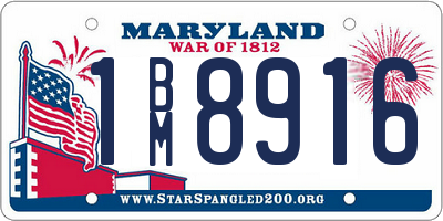 MD license plate 1BM8916