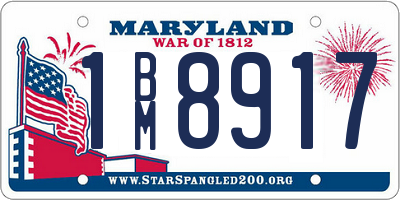 MD license plate 1BM8917