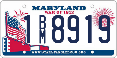 MD license plate 1BM8919