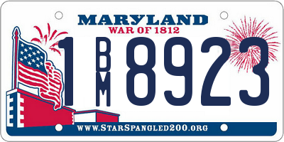 MD license plate 1BM8923