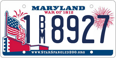 MD license plate 1BM8927