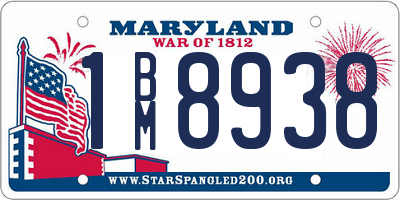 MD license plate 1BM8938