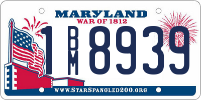 MD license plate 1BM8939