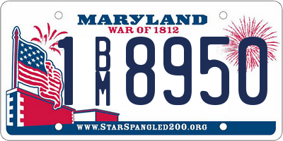 MD license plate 1BM8950