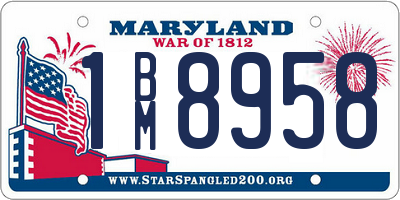 MD license plate 1BM8958