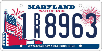 MD license plate 1BM8963