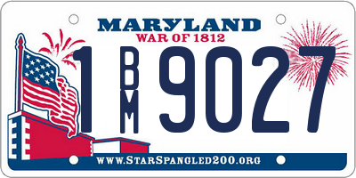 MD license plate 1BM9027