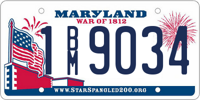MD license plate 1BM9034