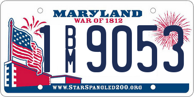 MD license plate 1BM9053