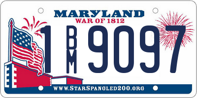 MD license plate 1BM9097