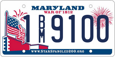MD license plate 1BM9100