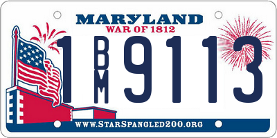 MD license plate 1BM9113