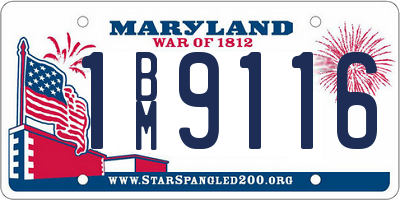 MD license plate 1BM9116