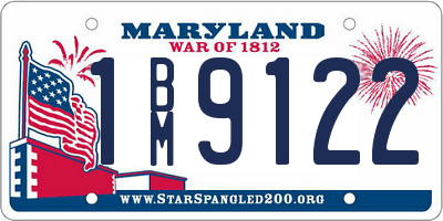 MD license plate 1BM9122