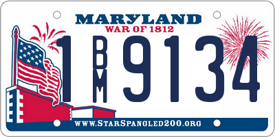 MD license plate 1BM9134