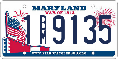 MD license plate 1BM9135