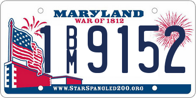 MD license plate 1BM9152
