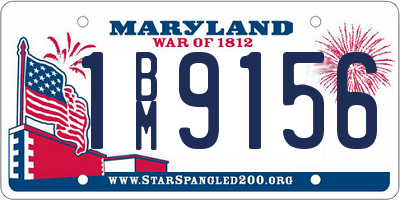 MD license plate 1BM9156