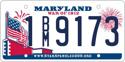MD license plate 1BM9173