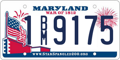 MD license plate 1BM9175