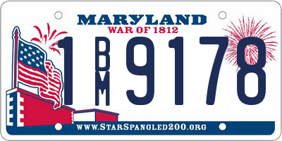 MD license plate 1BM9178