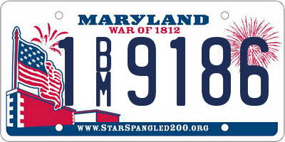 MD license plate 1BM9186