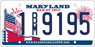 MD license plate 1BM9195