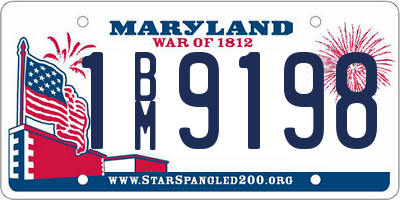 MD license plate 1BM9198