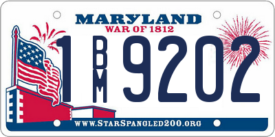 MD license plate 1BM9202
