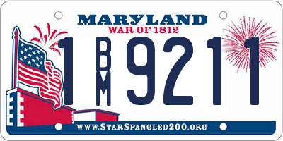 MD license plate 1BM9211