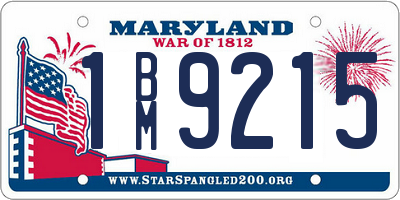 MD license plate 1BM9215
