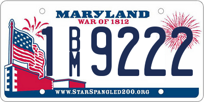MD license plate 1BM9222