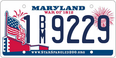 MD license plate 1BM9229