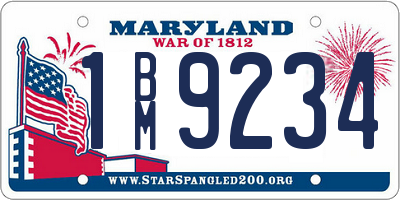 MD license plate 1BM9234